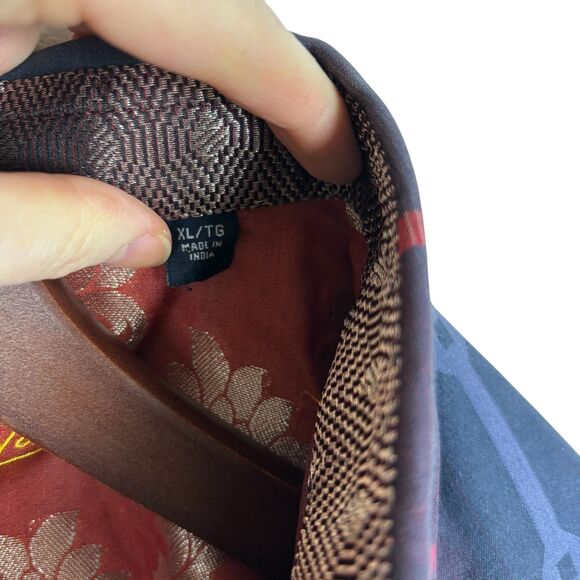 Robert Graham Blue Red Checkered Brocade Long Sleeve Button Down Shirt Men's XL - Picture 6 of 7